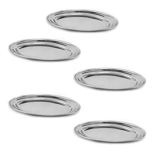 Kit 5 Bandejas 25cm Travessa Oval Aço Inox P/ Porções Batata Salada - Loja Daline Acessórios da Moda CNPJ 43.065.046/0001-00