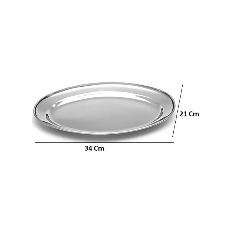 Bandeja de Inox 34cm Travessa Oval | para porções